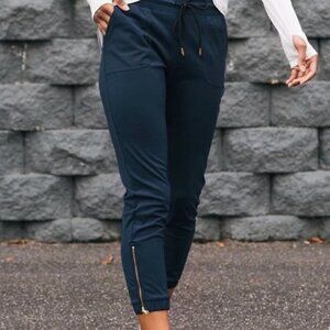 ZYIA Active Peak Ankle Zip Navy Joggers size small